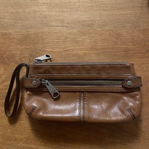 Brown {Fossil} wristlet